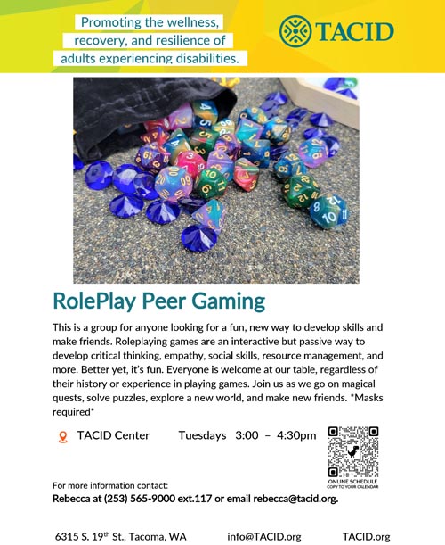 RolePlay Peer Gaming flyer
